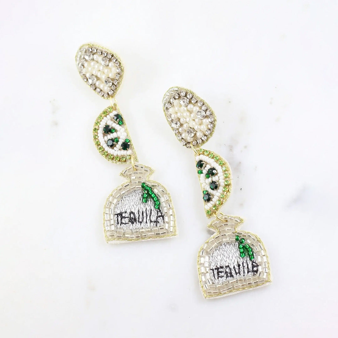 Salt, Tequila, Lime Patron Inspired Earrings