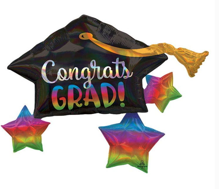 34" Congrats Grad Holographic Balloon