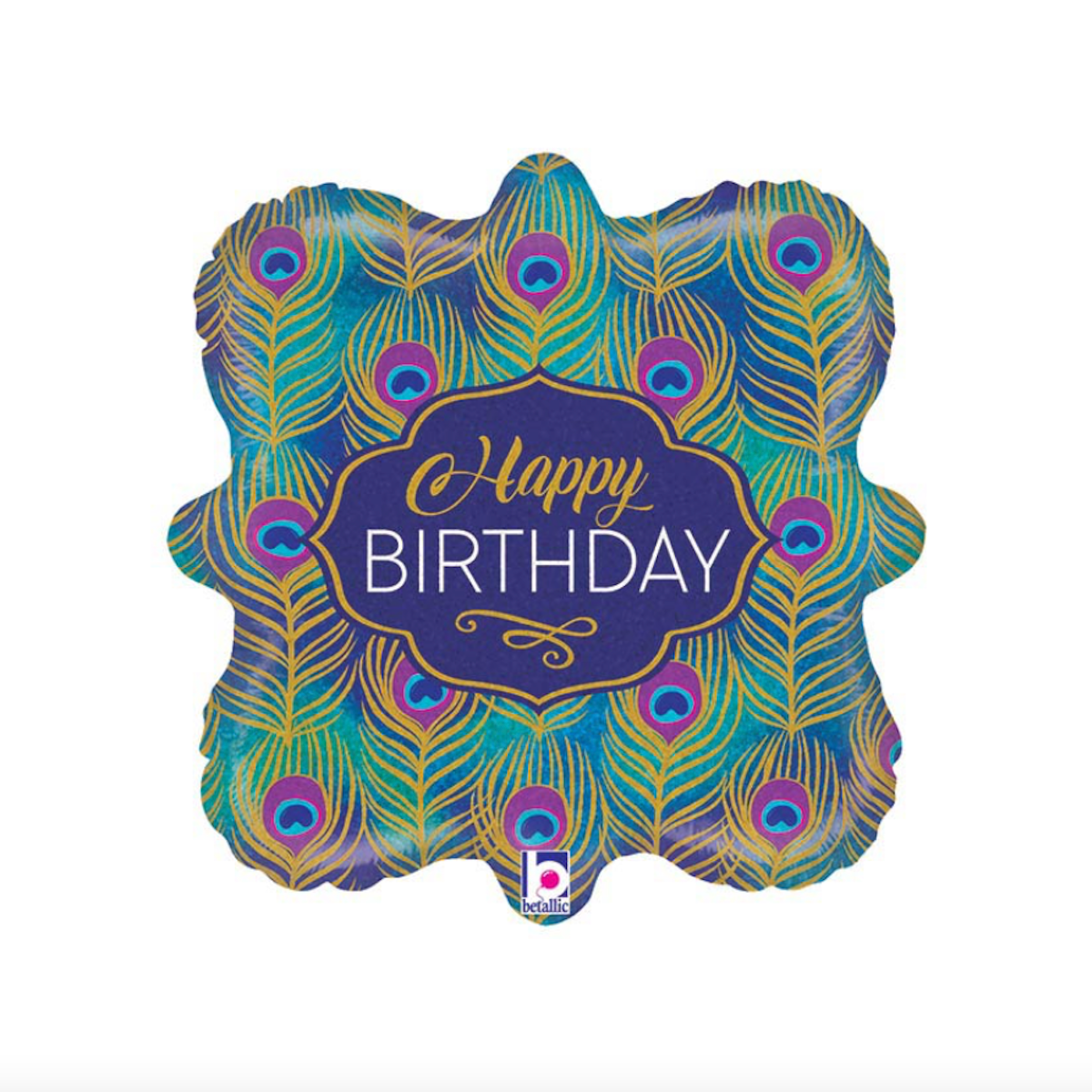 18" Glitter Peacock Birthday Balloon