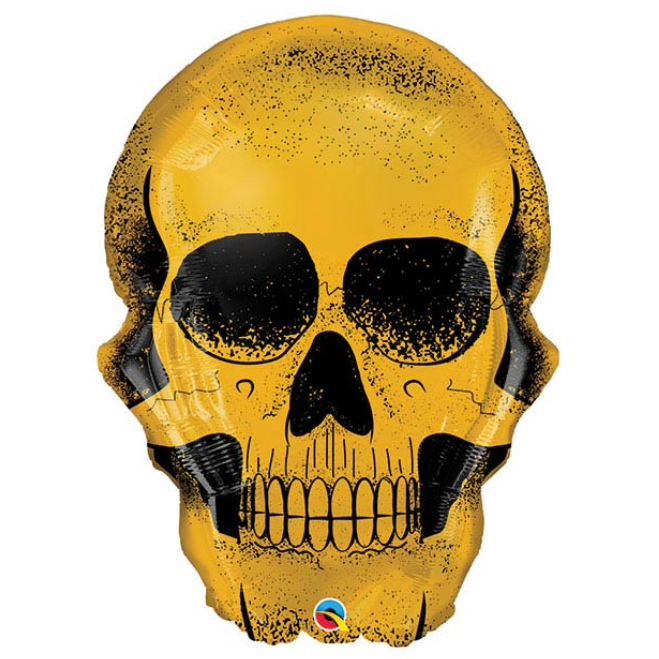 36" Gold Skull Balloon