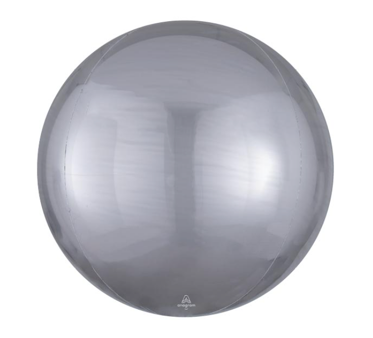 16" Silver Orbz Balloon