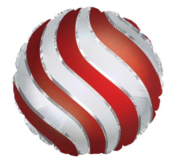 17" Red & White Ornament Balloon