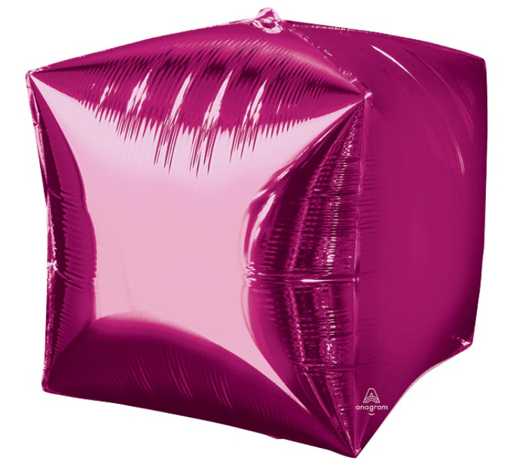 15" Bright Pink Cubez Balloon