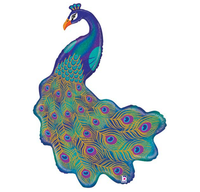 42" Glitter Peacock Balloon
