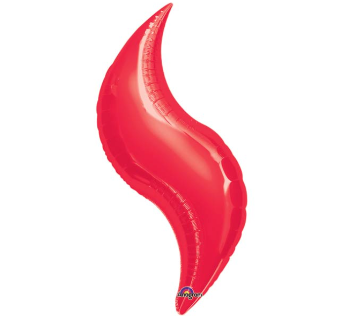 42" Red Curve Shape Mylar Balloon