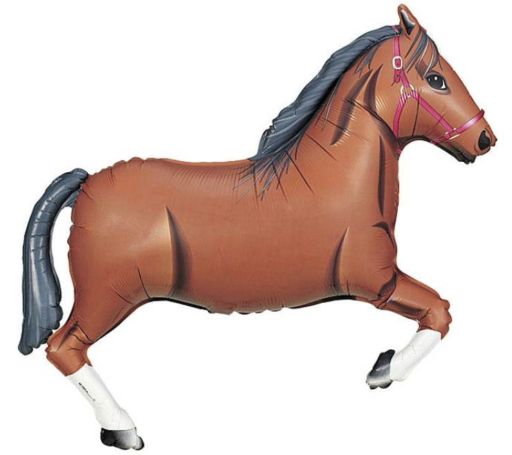 34" Brown Horse Mylar Balloon