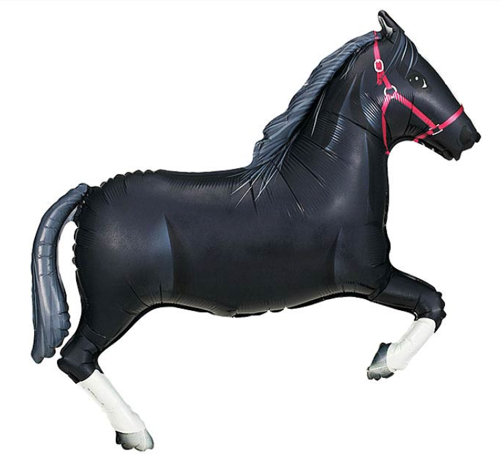 43" Black Horse Mylar Balloon