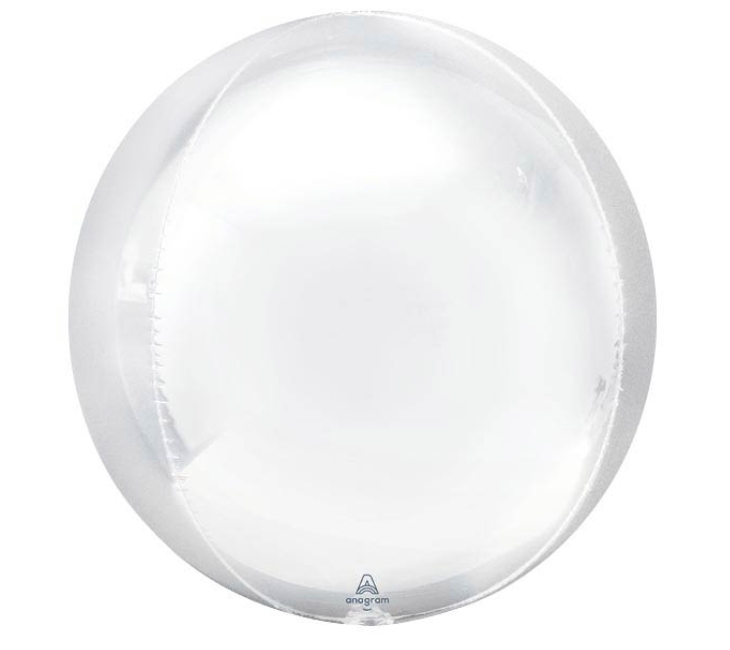 16" White Orbz Balloon