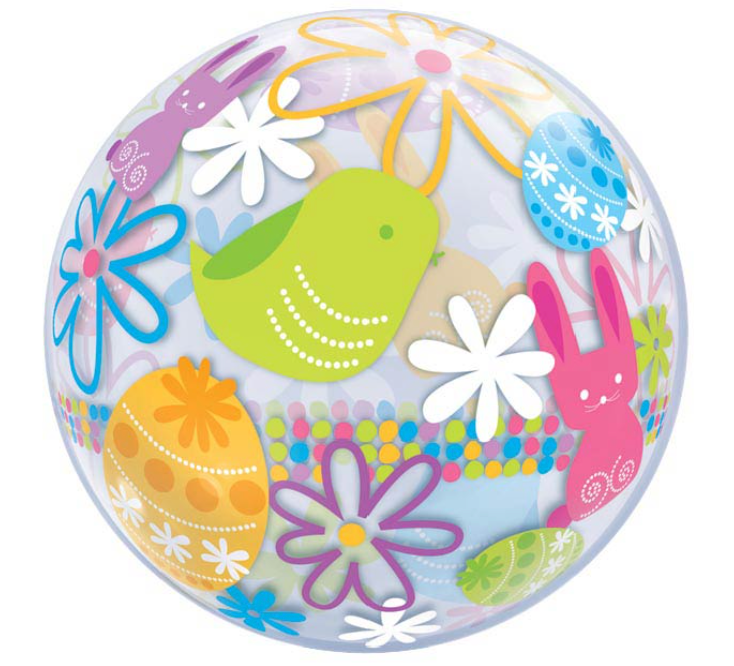 22" Spring Bunnies Bubble Balloon