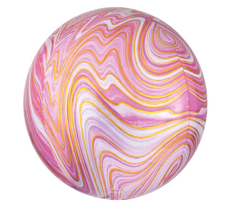 16" Pink Marble Orbz