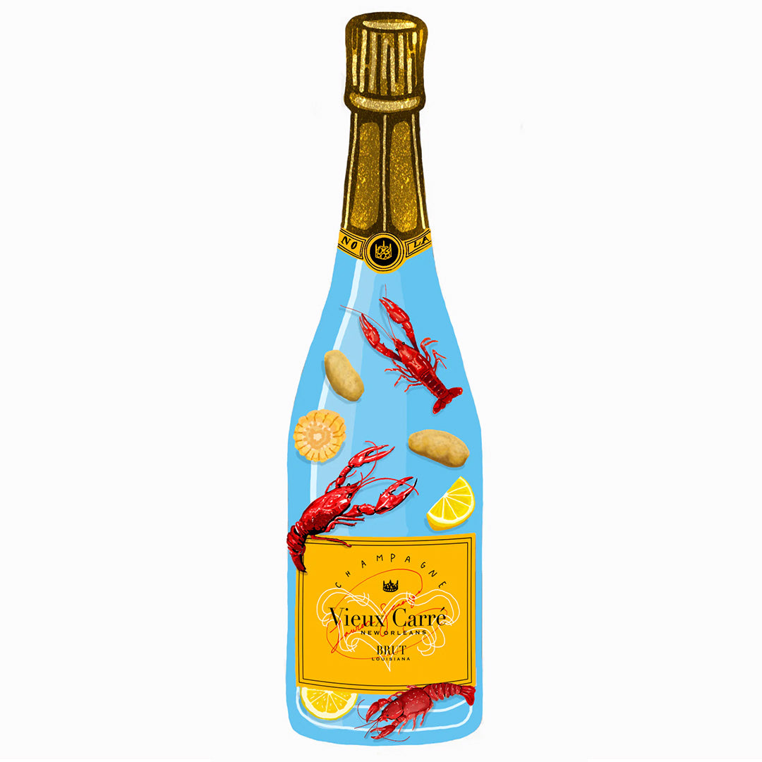 Vieux Carre Crawfish Boil Champagne Door Hanger