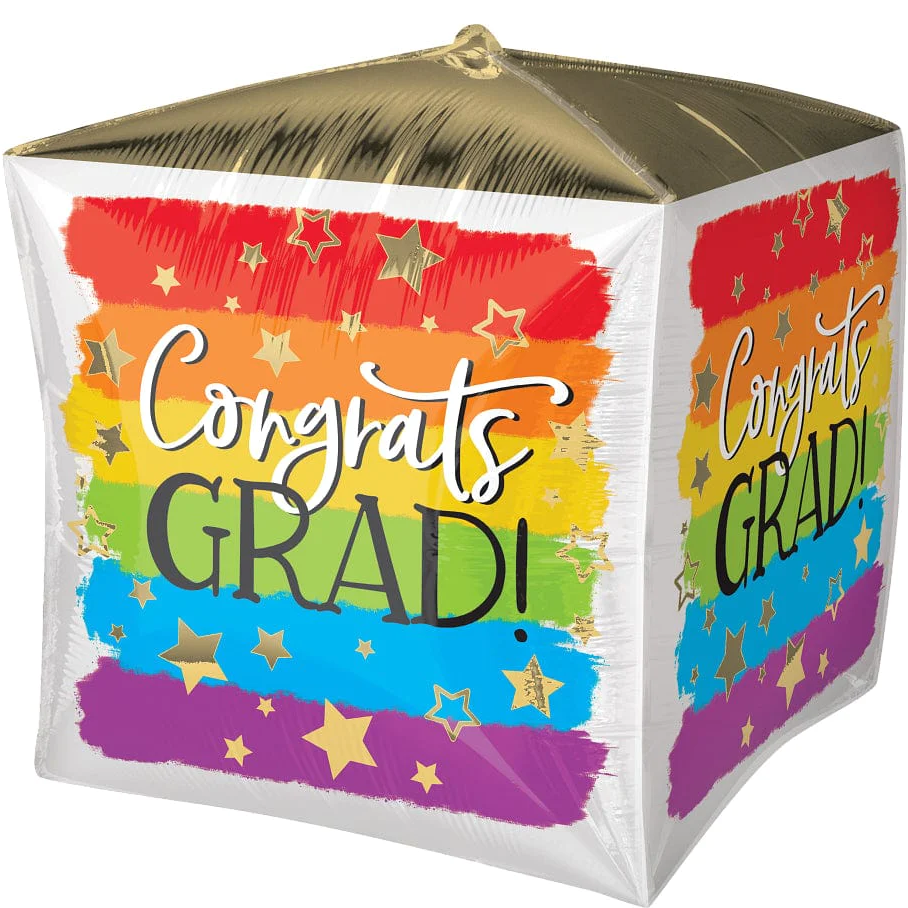 15" Rainbow Grad Cubez Balloon