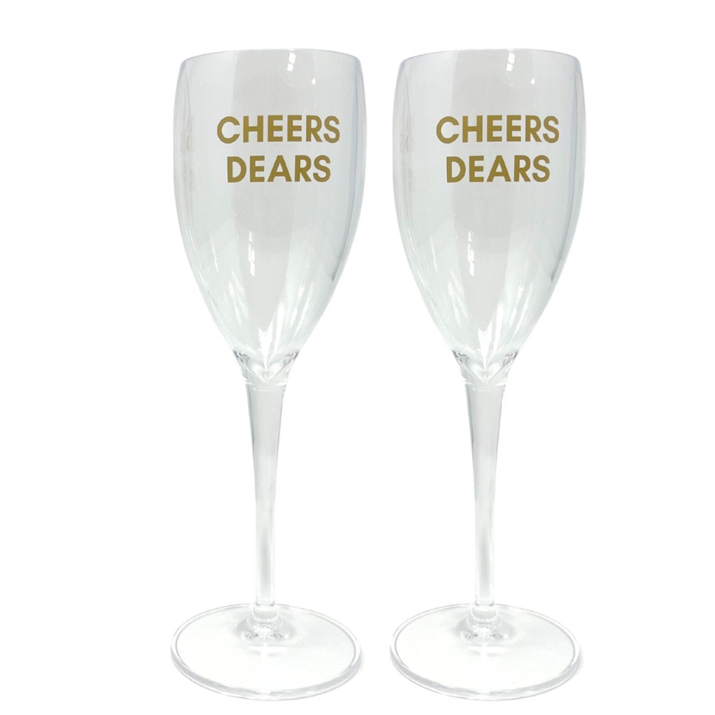 Cheers Dears Acrylic Champagne Flute