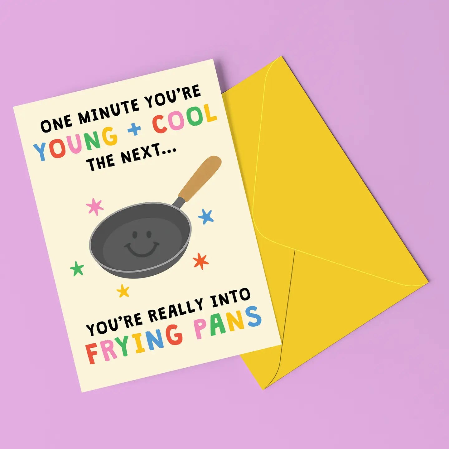 Frying Pans Card with Stickers