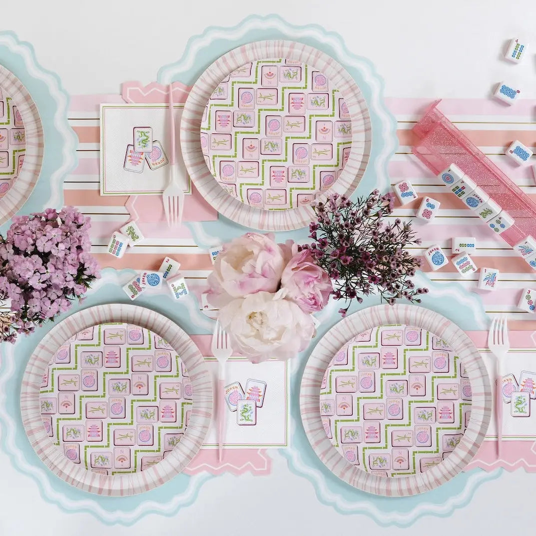 Pink Mahjong Dessert Plates