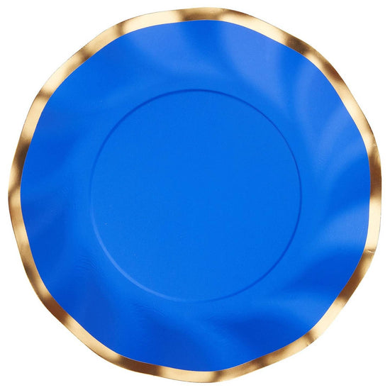 Blue Wavy Salad Plate