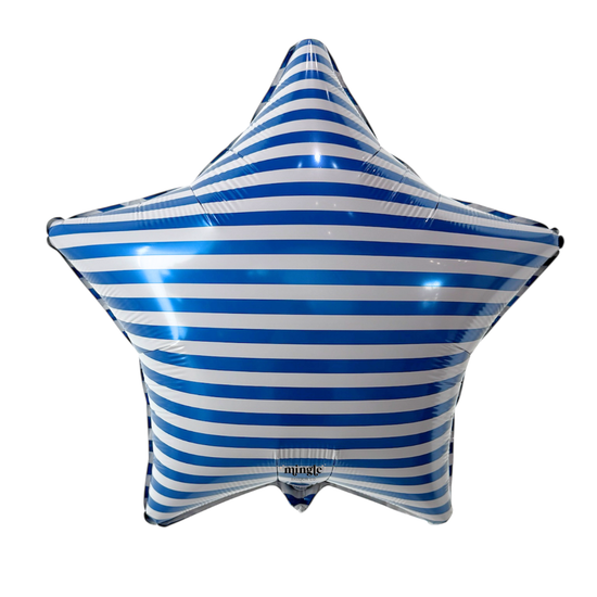 18" Blue Stripe Star Mylar