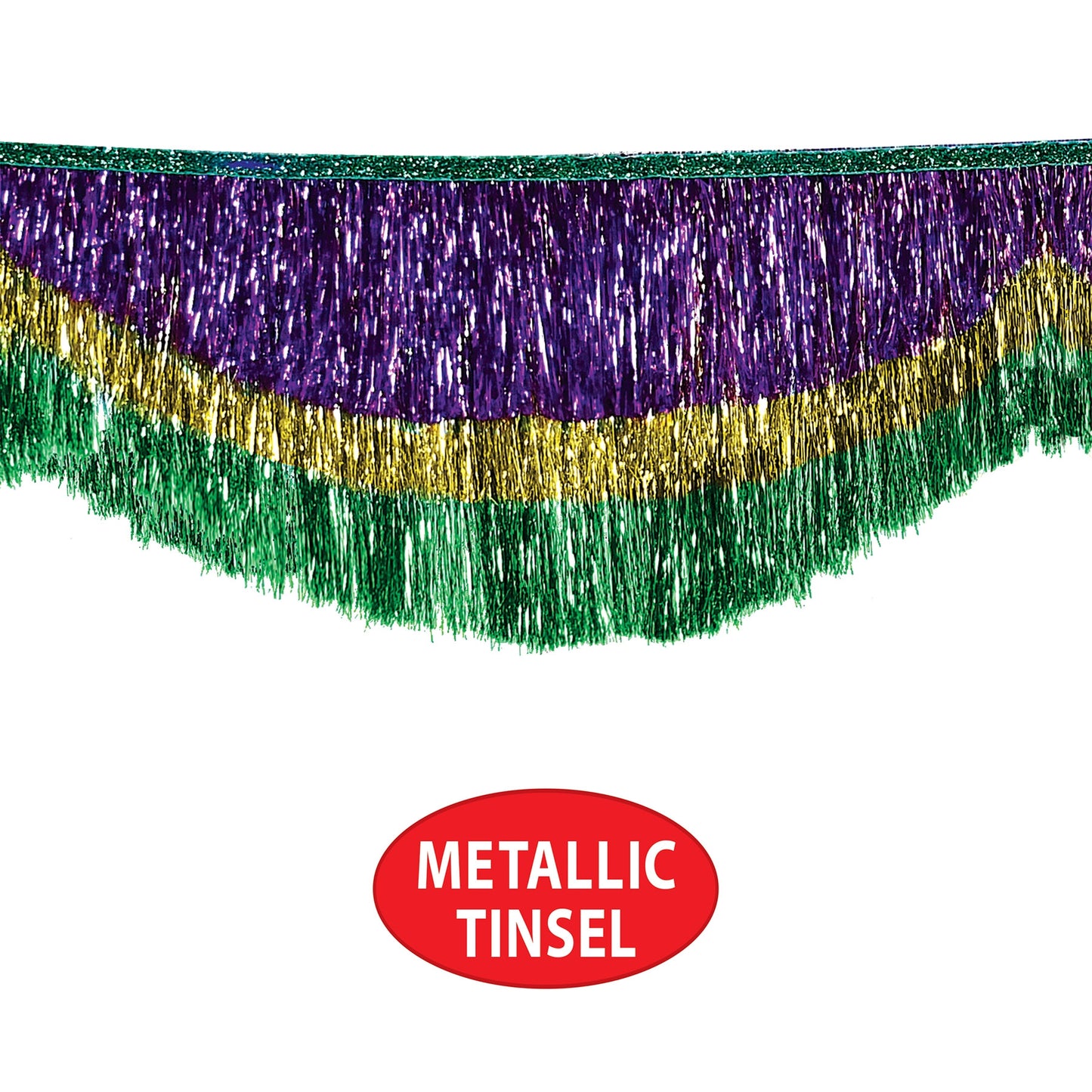 Mardi Gras Tinsel Metallic Bunting