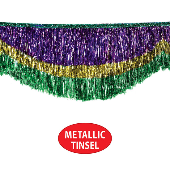 Mardi Gras Tinsel Metallic Bunting