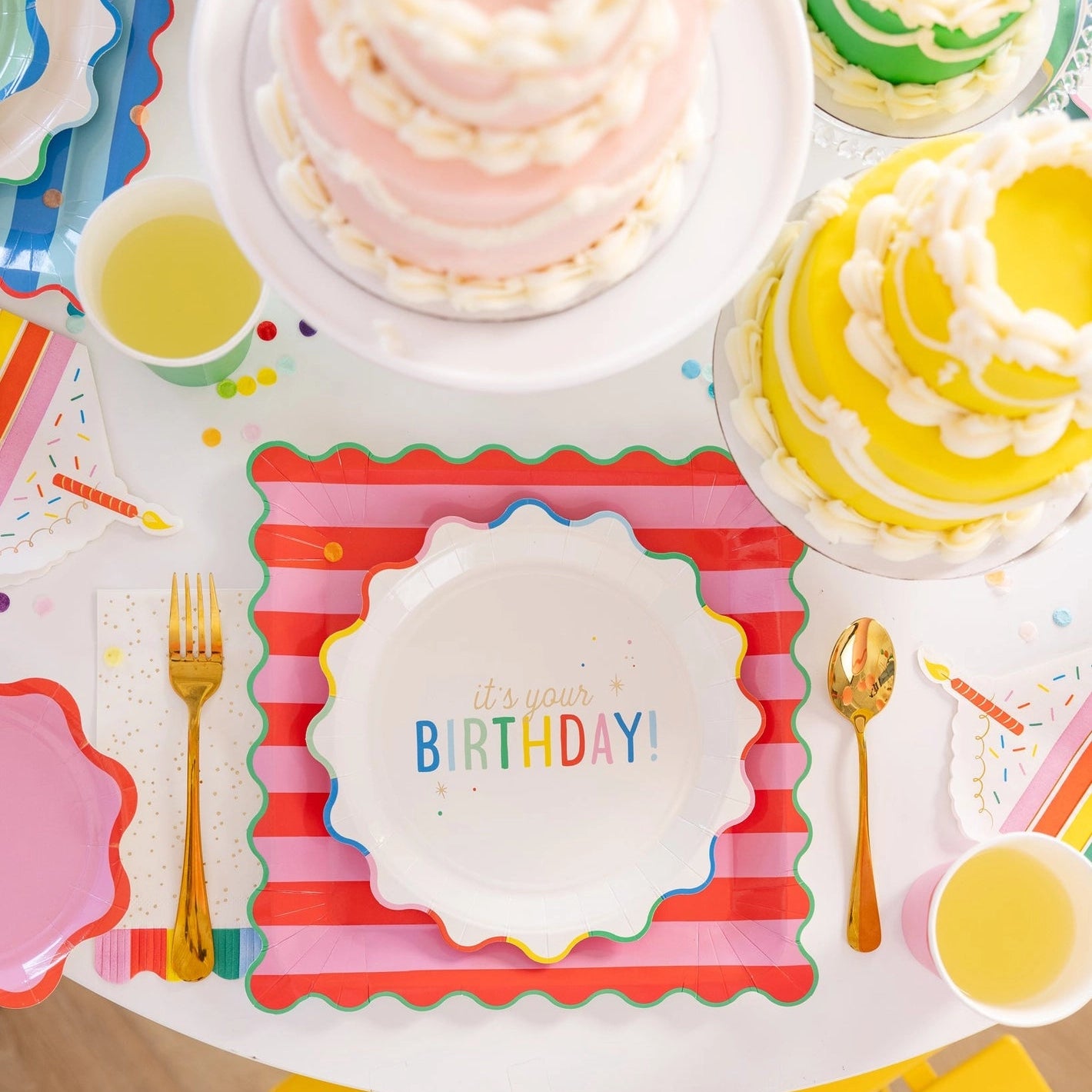 Bright Striped Dinner Plates