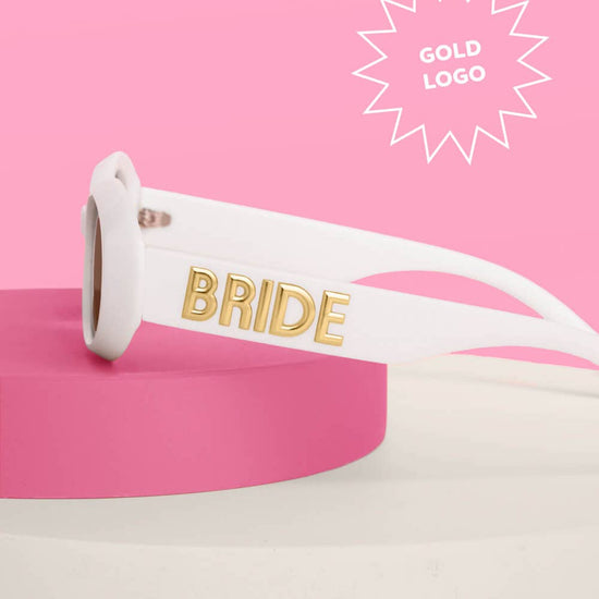 White and Gold Bride Sunglasses