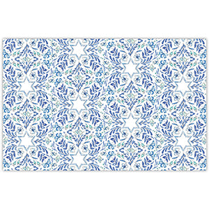 Load image into Gallery viewer, Handpainted Star of David with Floral Background Placemats
