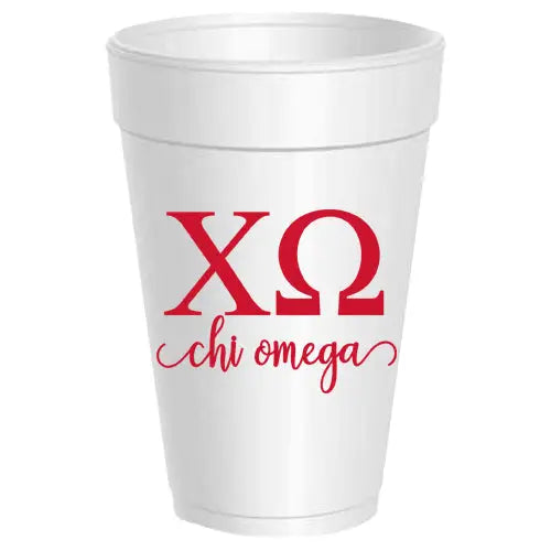 Chi Omega Foam Cups