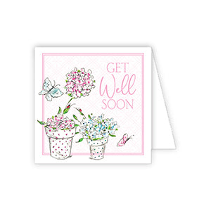Load image into Gallery viewer, Get Well Soon Handpainted Flowers in Polka Dots Pots Cards
