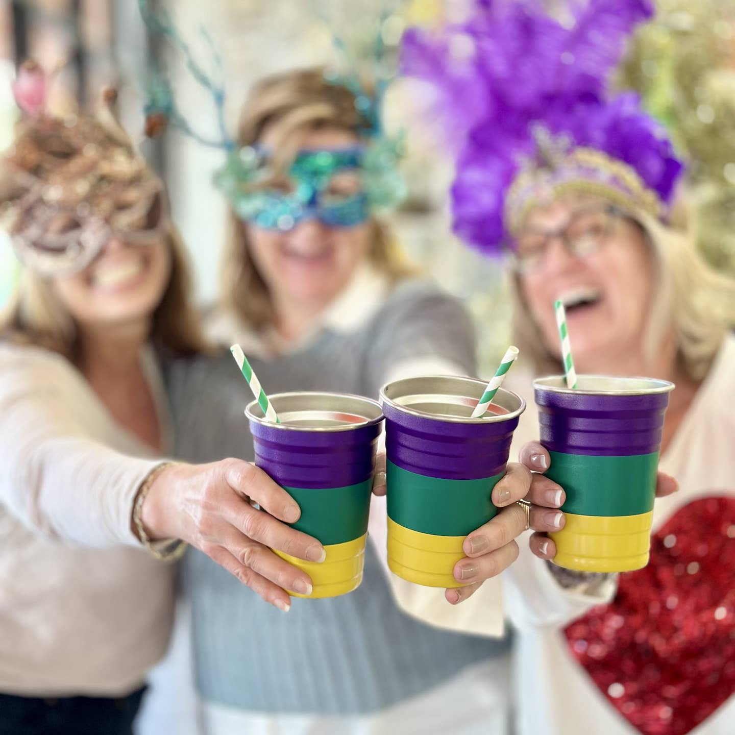 Stainless Steel Mardi Gras Geaux Cups