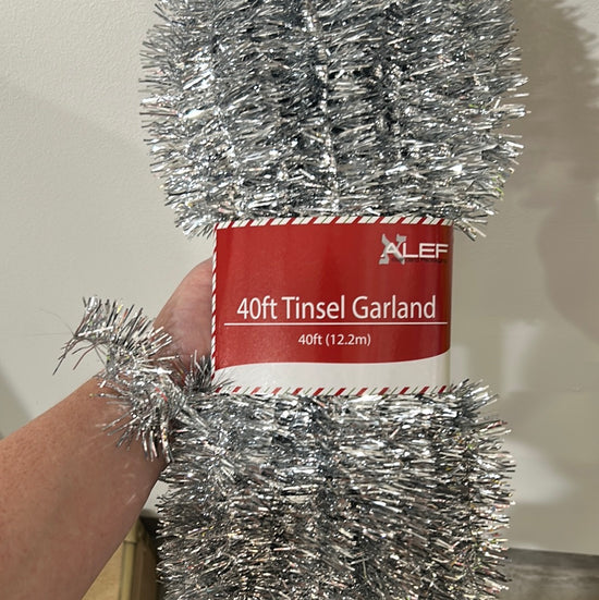 Silver Tinsel Garland