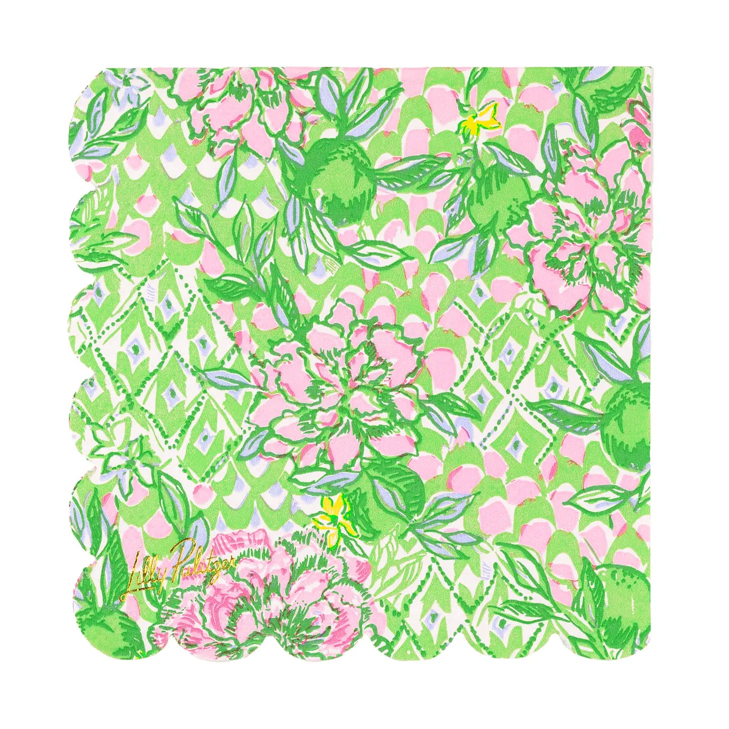 Lime Feeling Good Scalloped Napkins