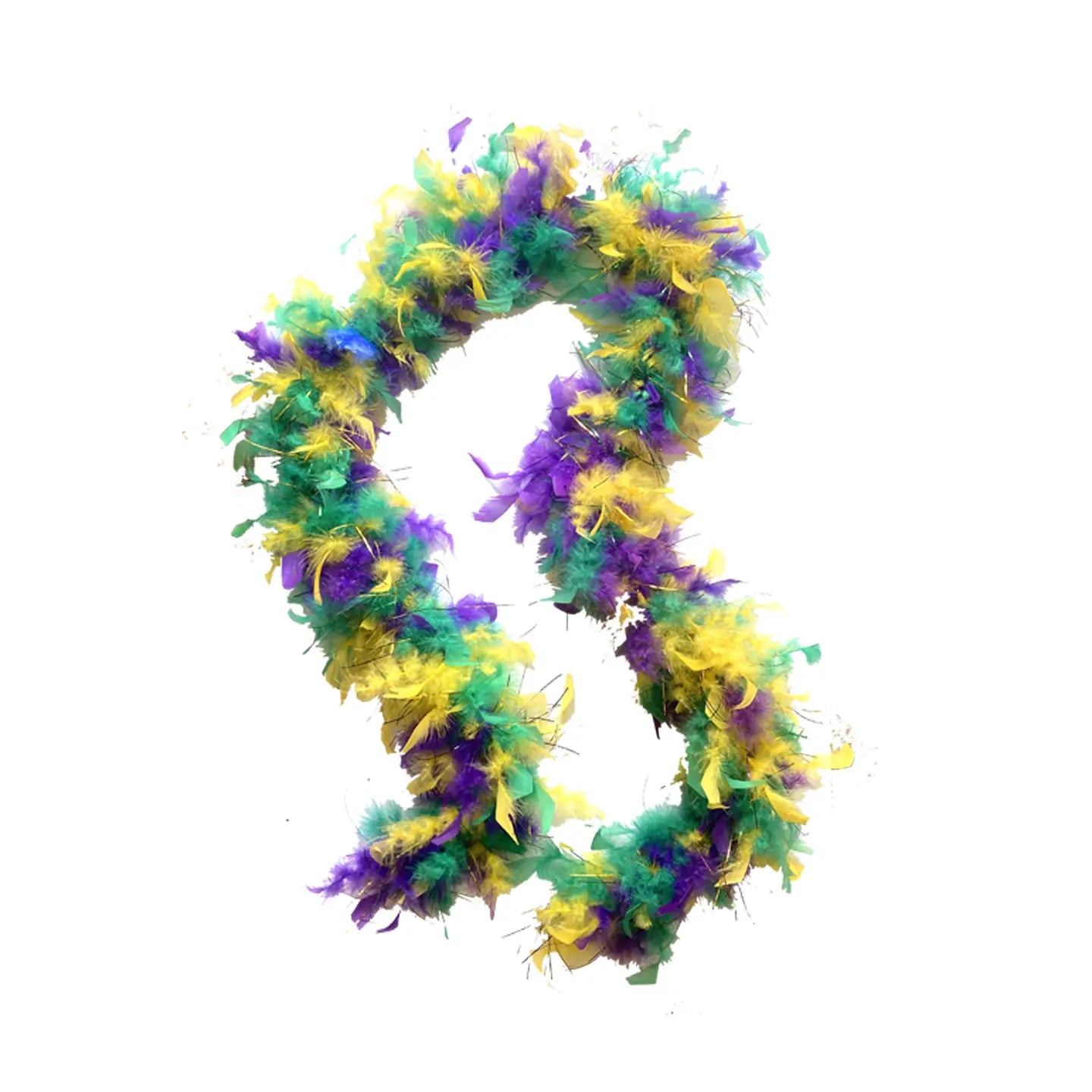 6ft Mardi Gras Mix Feather Boa with Tinsel