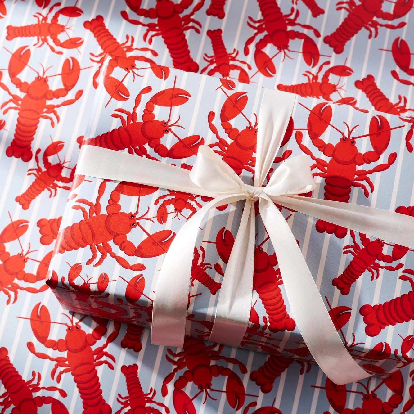 Crawfish and Blue Gingham Gift Wrap Sheets