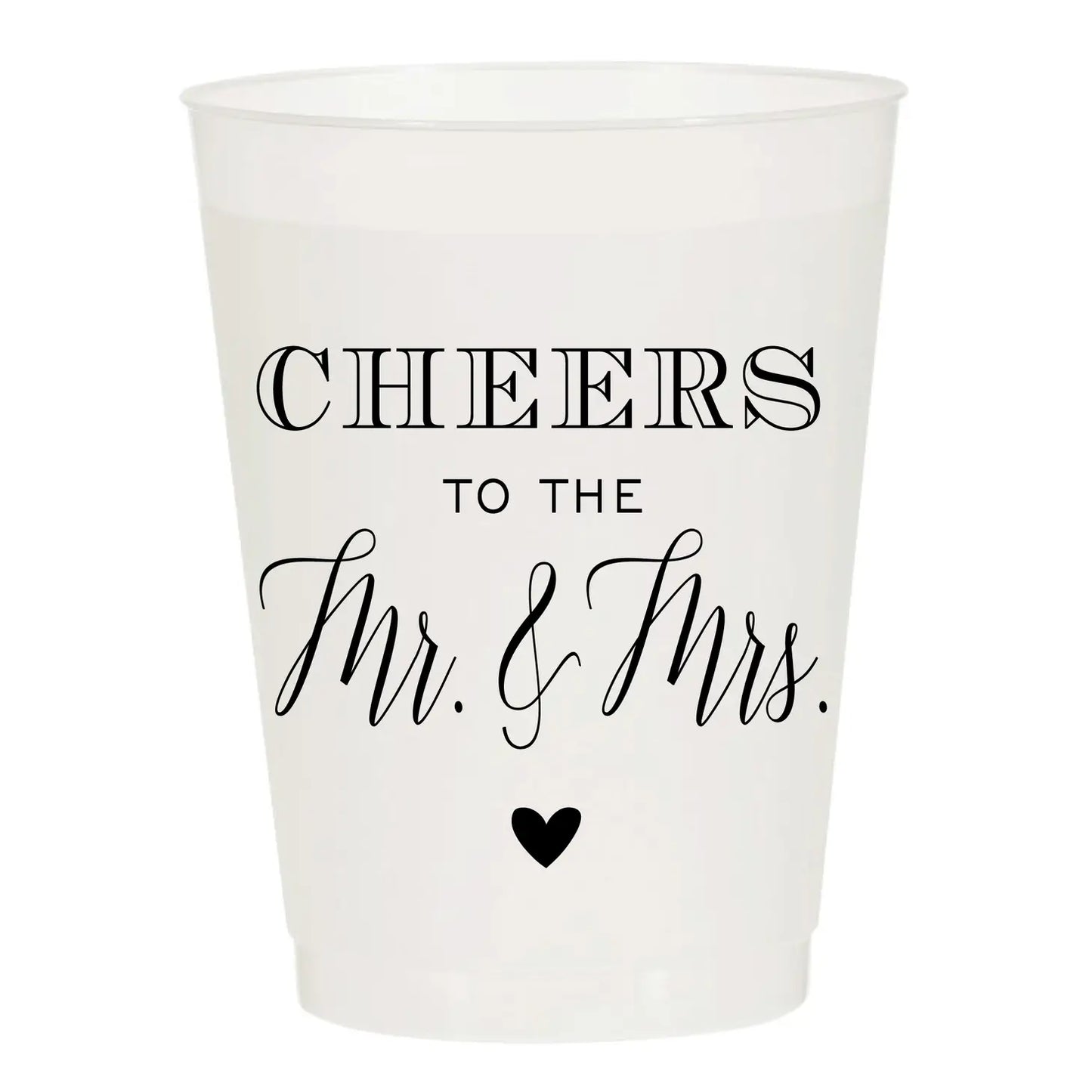Cheers To The Mr & Mrs Frosted Cups - Wedding