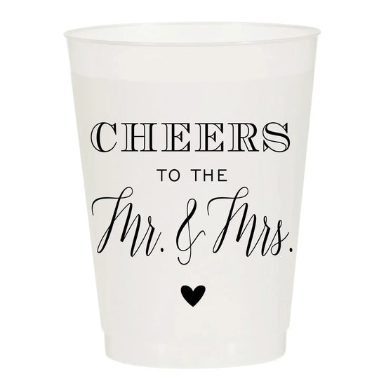 Cheers To The Mr & Mrs Frosted Cups - Wedding