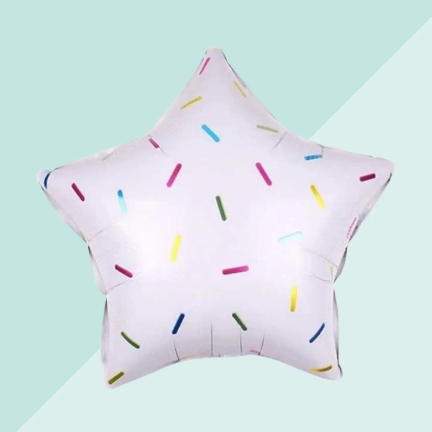 18" White Star with Sprinkles Mylar
