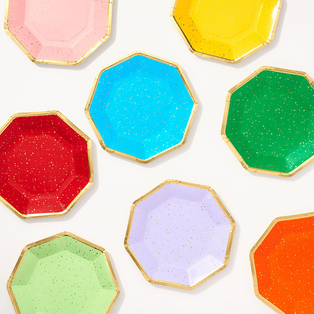 Octagon Multicolor Dinner Plates