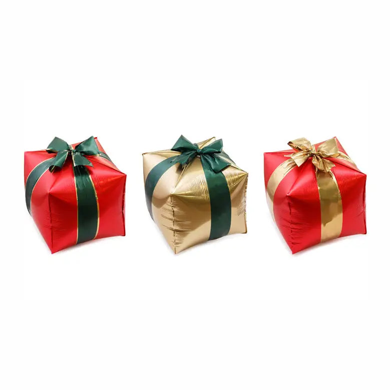 Set of 3 Gift Box Mylar Balloons