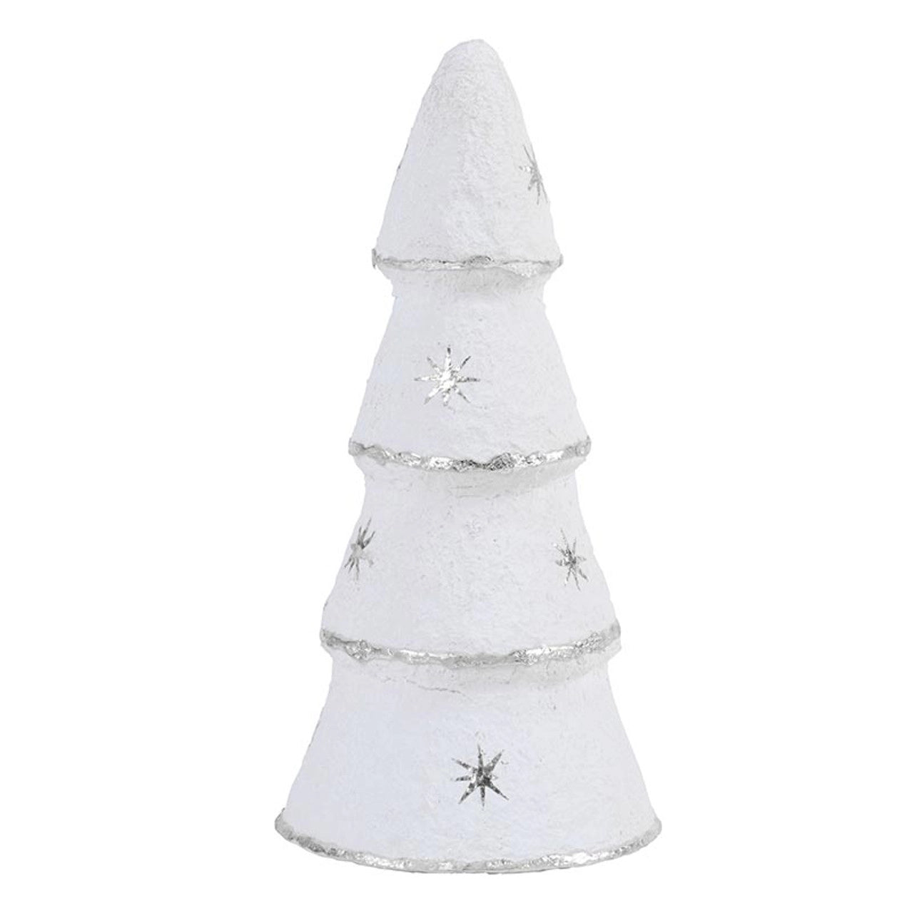 White and Silver Paper Mache Tree Set