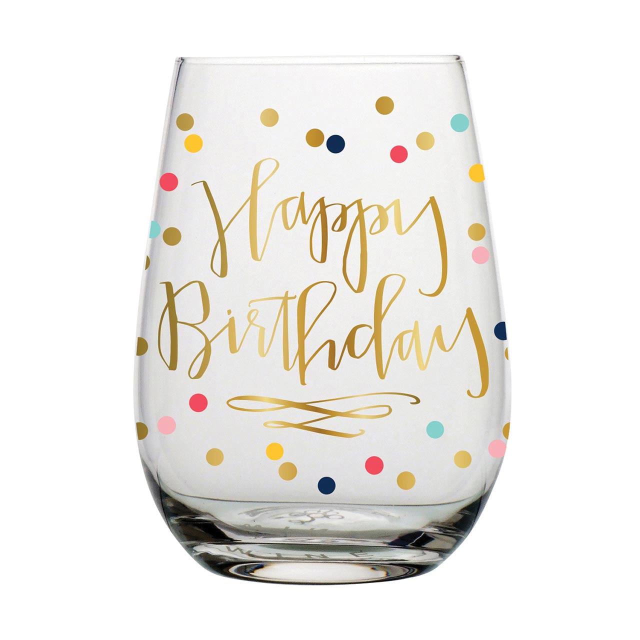 Happy BDay Wine Glass