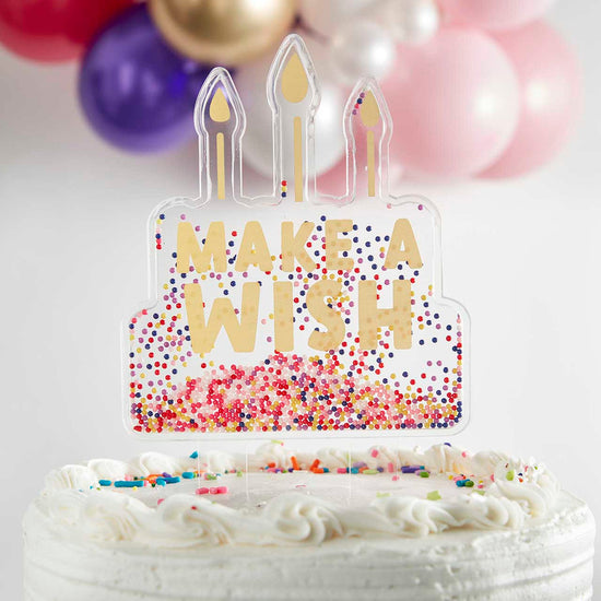 Make a Wish  Sprinkle Cake Topper