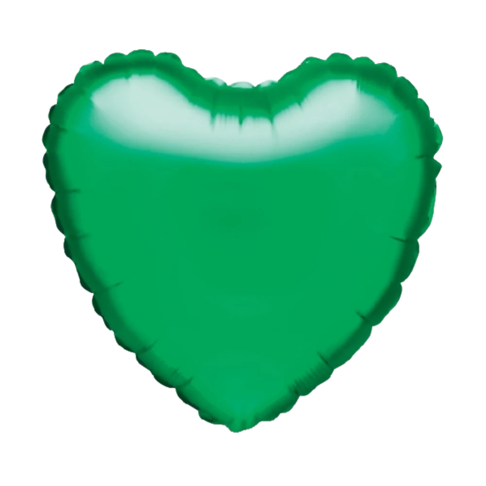 18" Green Heart Mylar