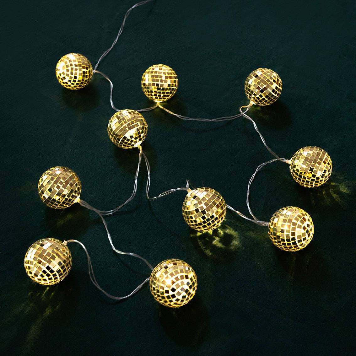 Gold Disco Ball String Lights-5 FT