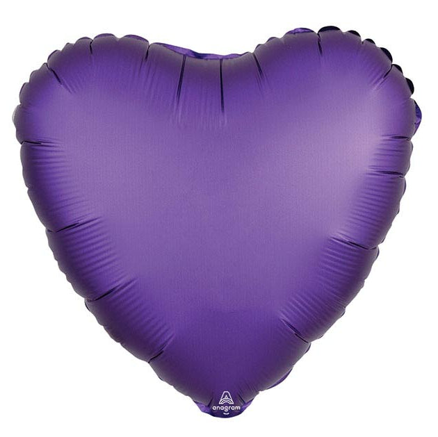 17" Purple Satin Heart Mylar