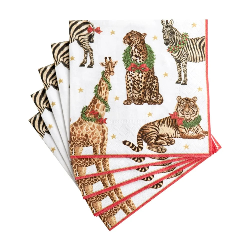 Wild Christmas Cocktail Napkin