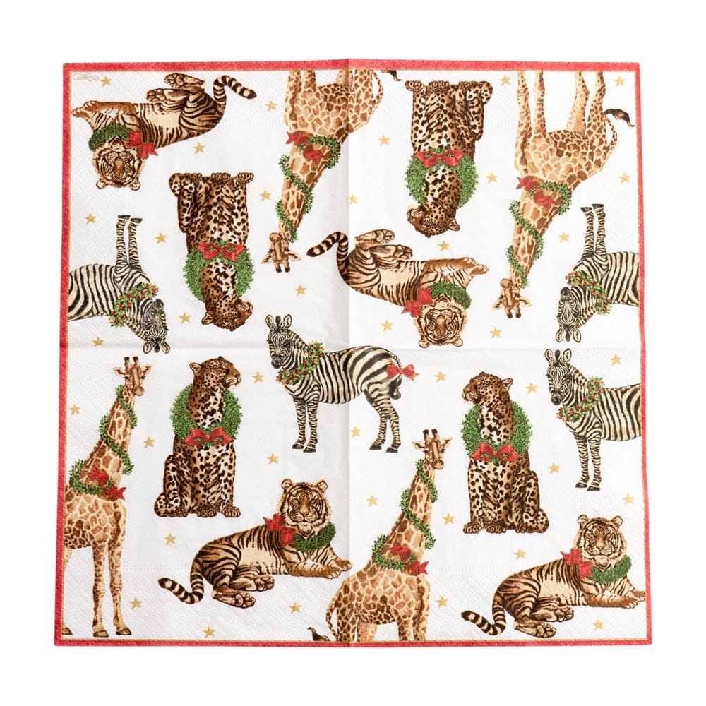 Wild Christmas Cocktail Napkin
