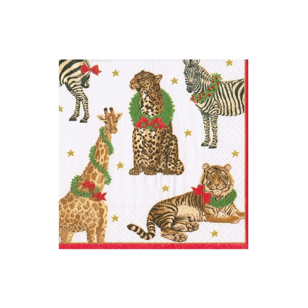 Wild Christmas Cocktail Napkin