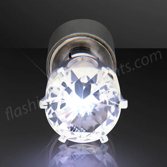 White LED Faux Diamond Pierced Earrings