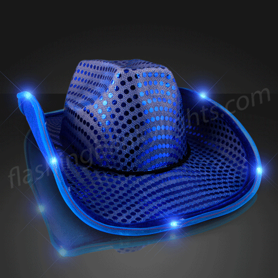 Sequin Cowboy Hat with LED Brim
