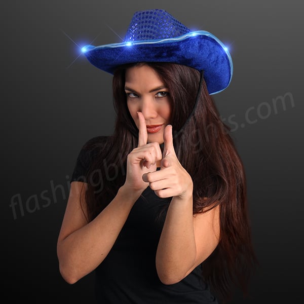 Sequin Cowboy Hat with LED Brim